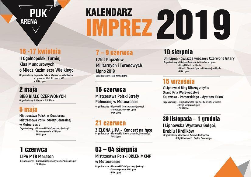 PUK Arena - Kalendarz imprez 2019