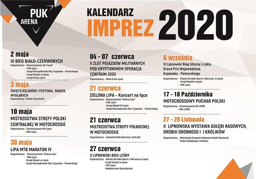PUK Arena - Kalendarz imprez 2020
