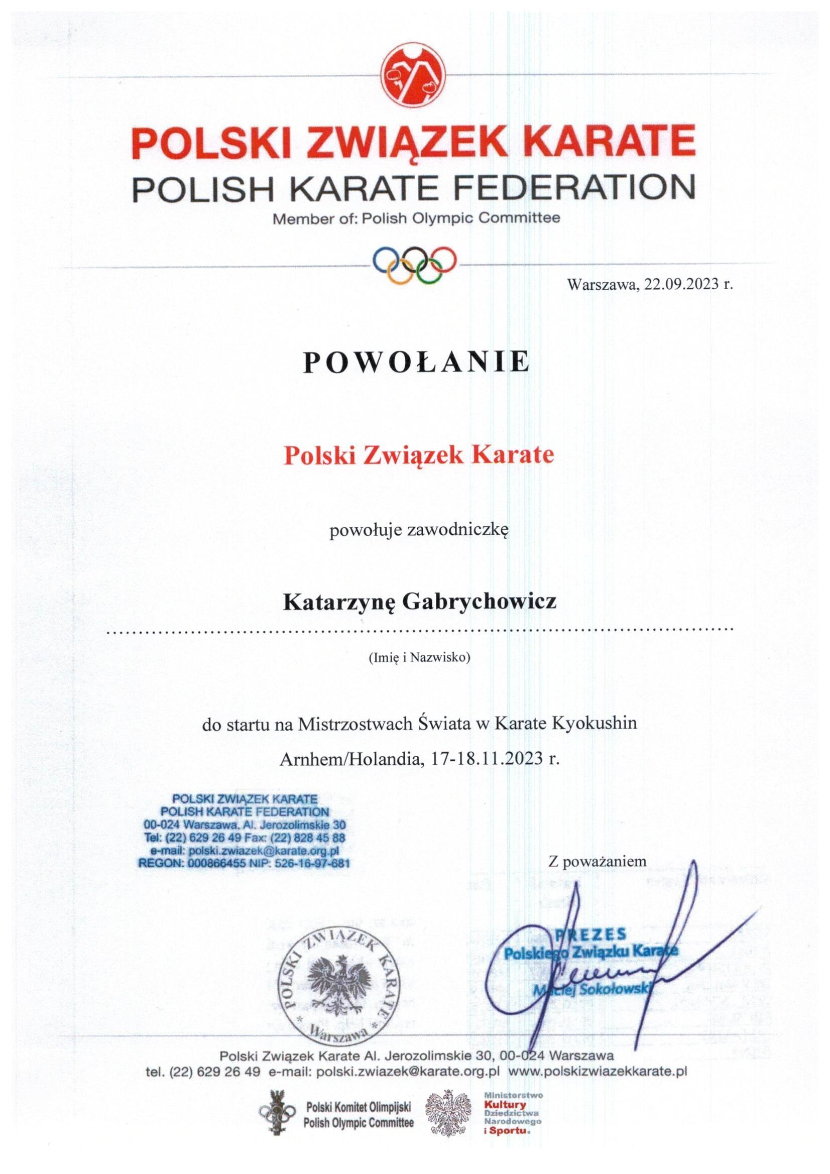 Zdj. nr. 7. Reprezentantki Polski na Mistrzostwach Świata w Karate Kyokushin 