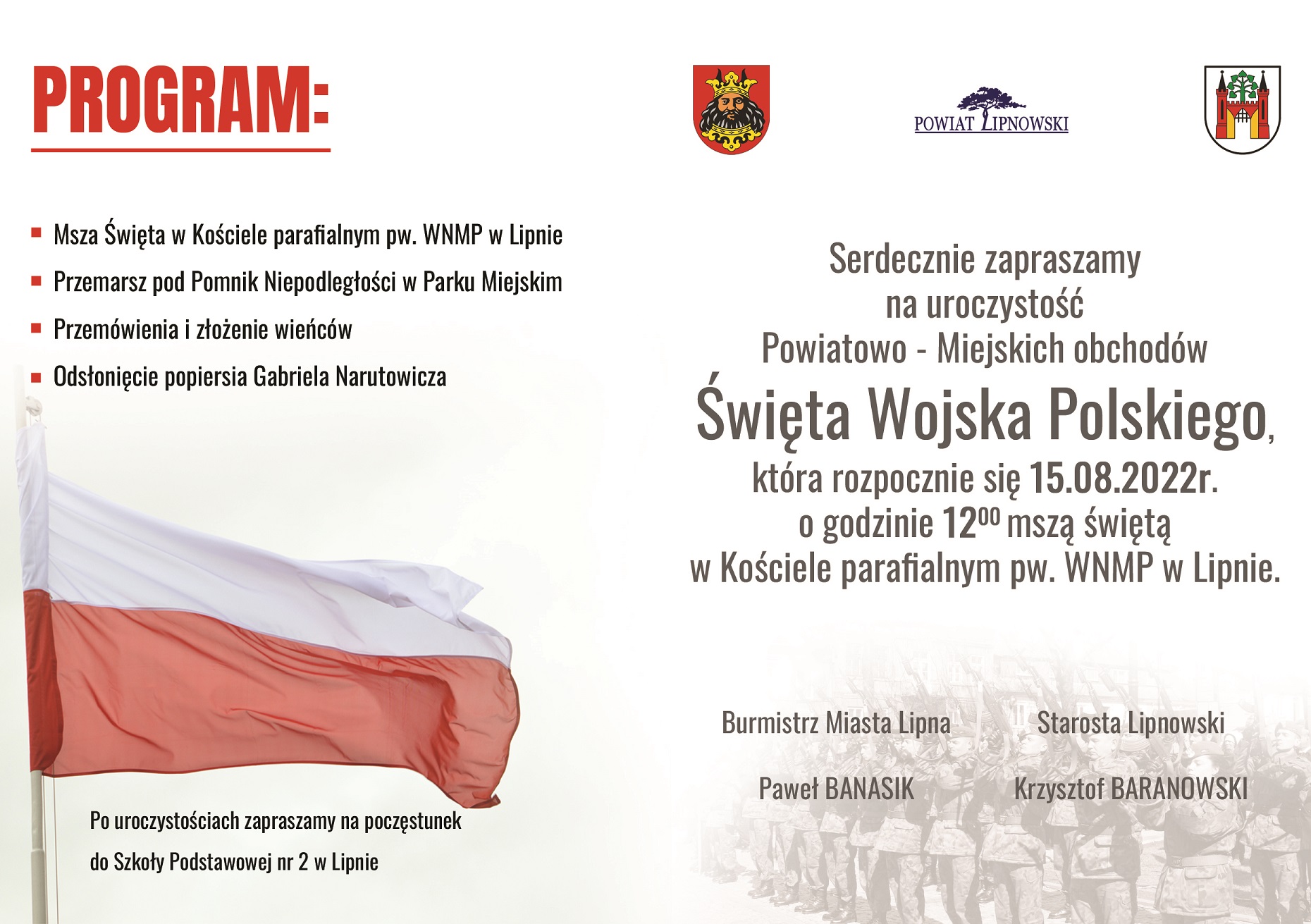 Plakat wydarzenia Święto Wojska Polskiego
