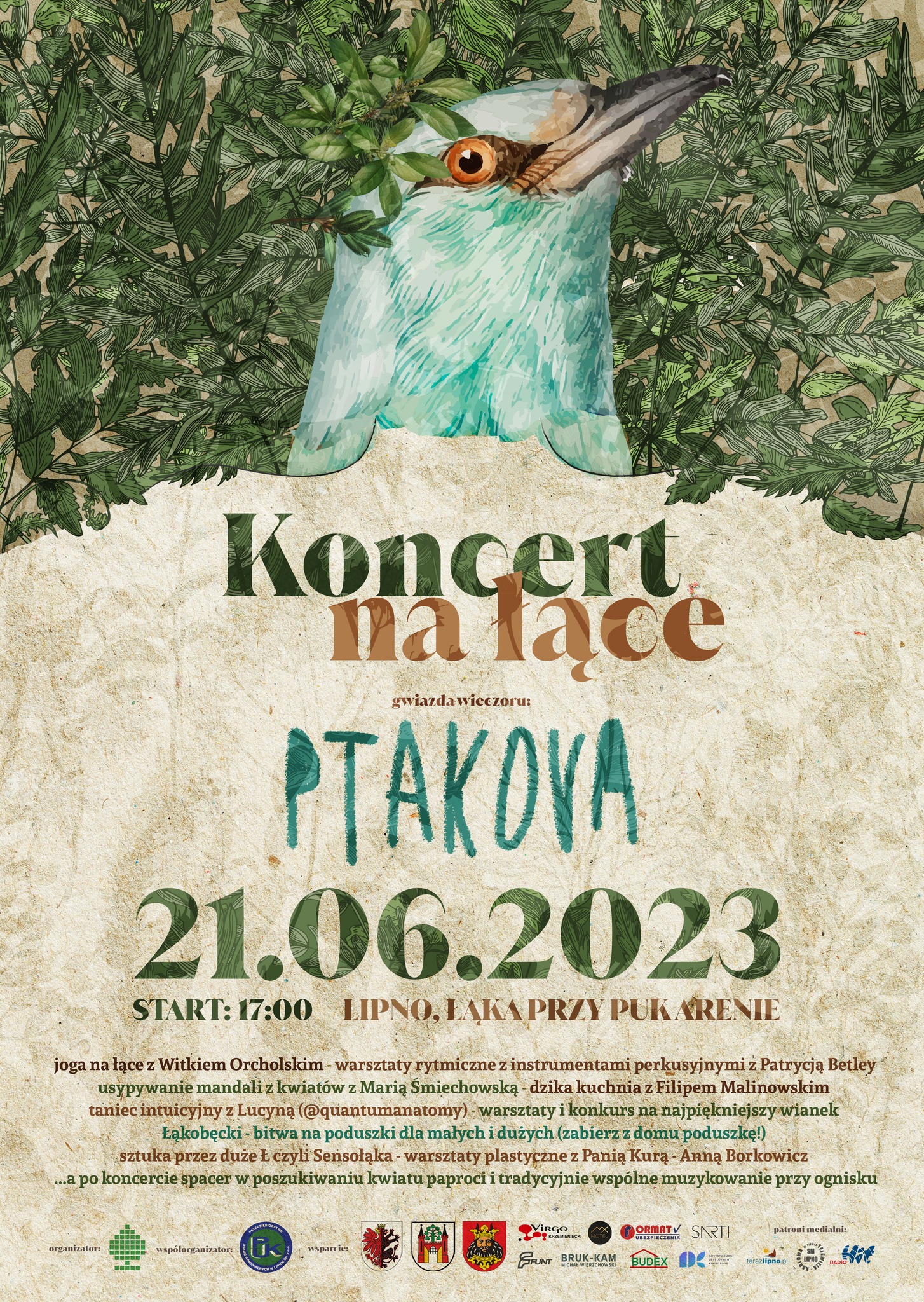Plakat wydarzenia - Koncert na łące - 21 czerwca 2023 r.