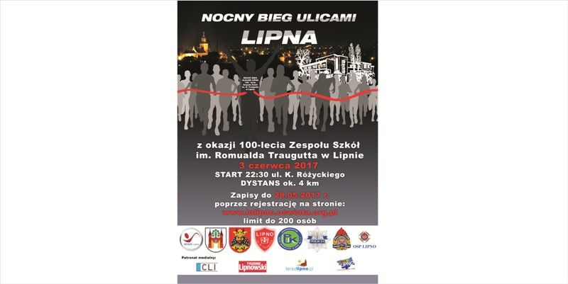 Nocny bieg ulicami Lipna
