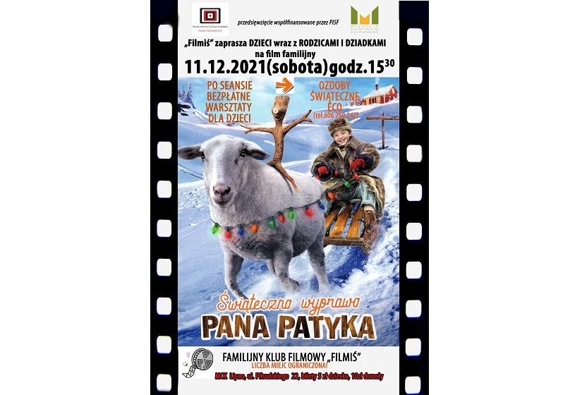 Familijny Klub Filmowy Filmiś zaprasza na film „Świąteczna wyprawa Pana Patyka” oraz warsztaty dla dzieci