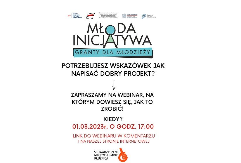 Konkurs grantowy Młoda Inicjatywa. Webinarium dot. pisania wniosku o granty dla młodzieży.