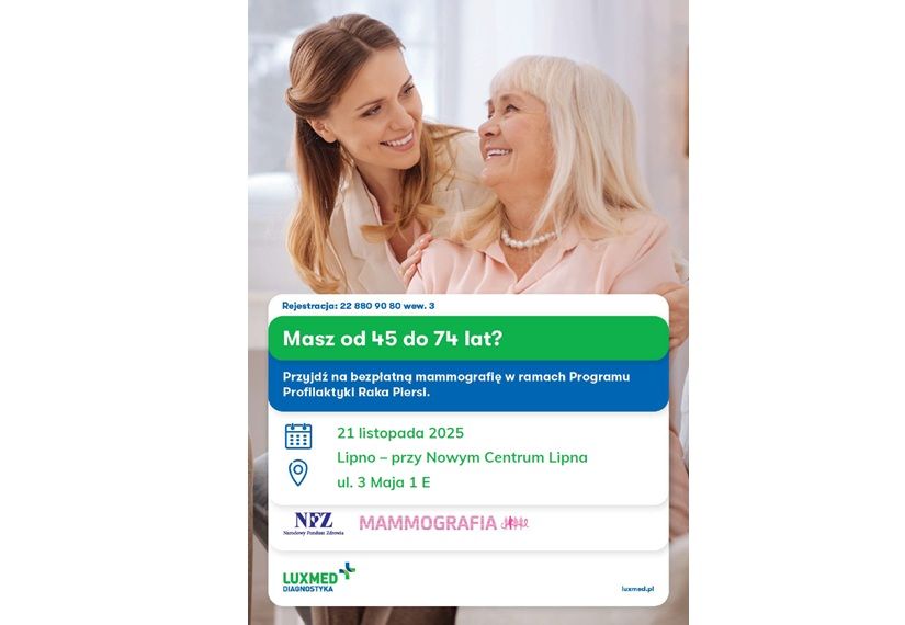 Bezpłatne badania mammograficzne w mobilnej pracowni mammograficznej LUX MED