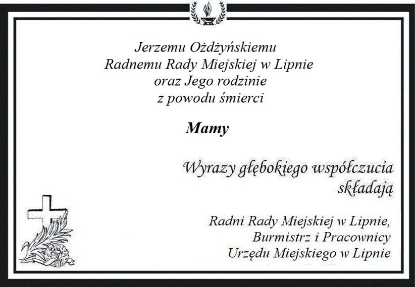 Z głębokim żalem zawiadamiamy...