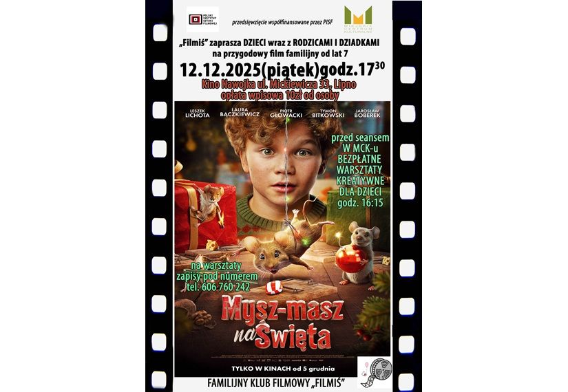 Familijny Klub Filmowy „Filmiś” zaprasza na warsztaty i film