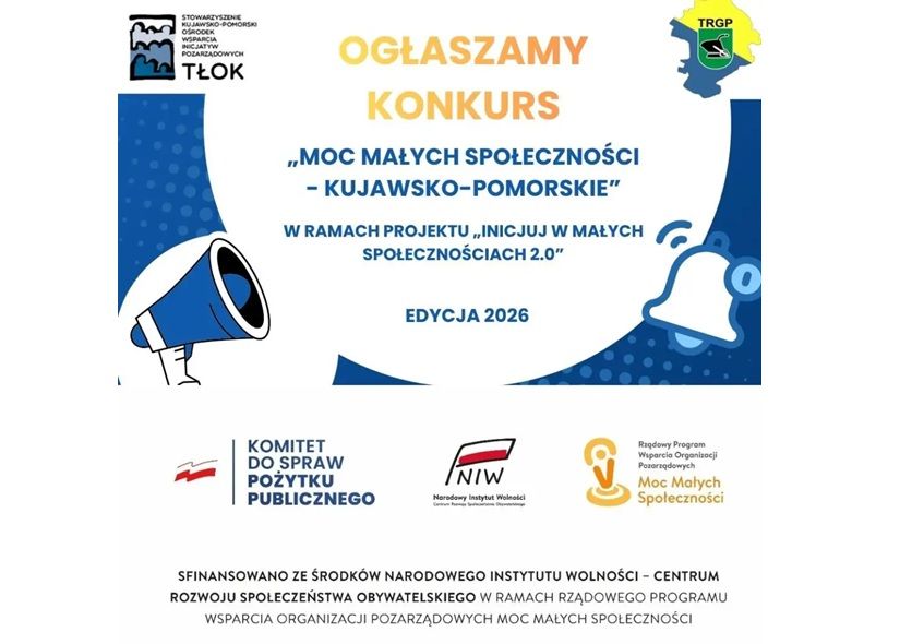 „Moc Małych Społeczności – Kujawsko- Pomorskie” - ogłoszenie o konkursie