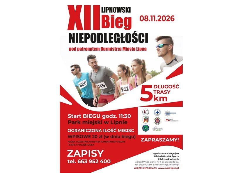 XII Lipnowski Bieg Niepodległości / Bieg dla Dzieci - zapisy