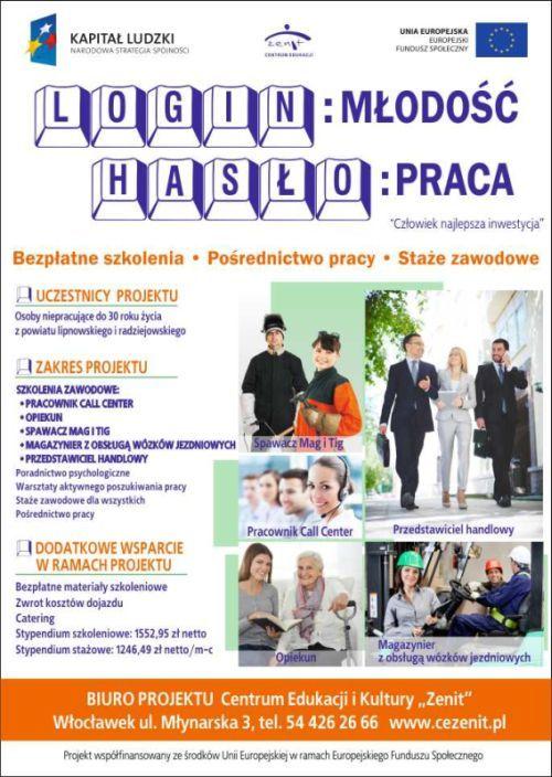 „LOGIN: Młodość  HASŁO: Praca” - oferta szkolenia