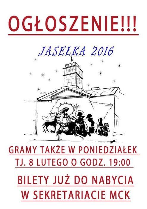 Jasełka 2016 - dodatkowy spektakl w poniedziałek