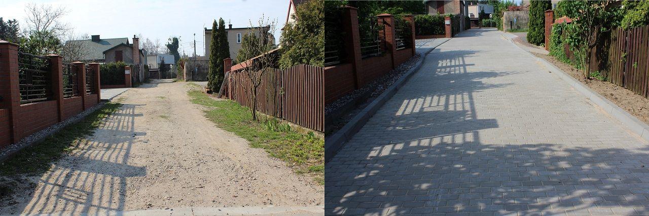 Odcinek drogi łączącej park z ul. Ogrodową