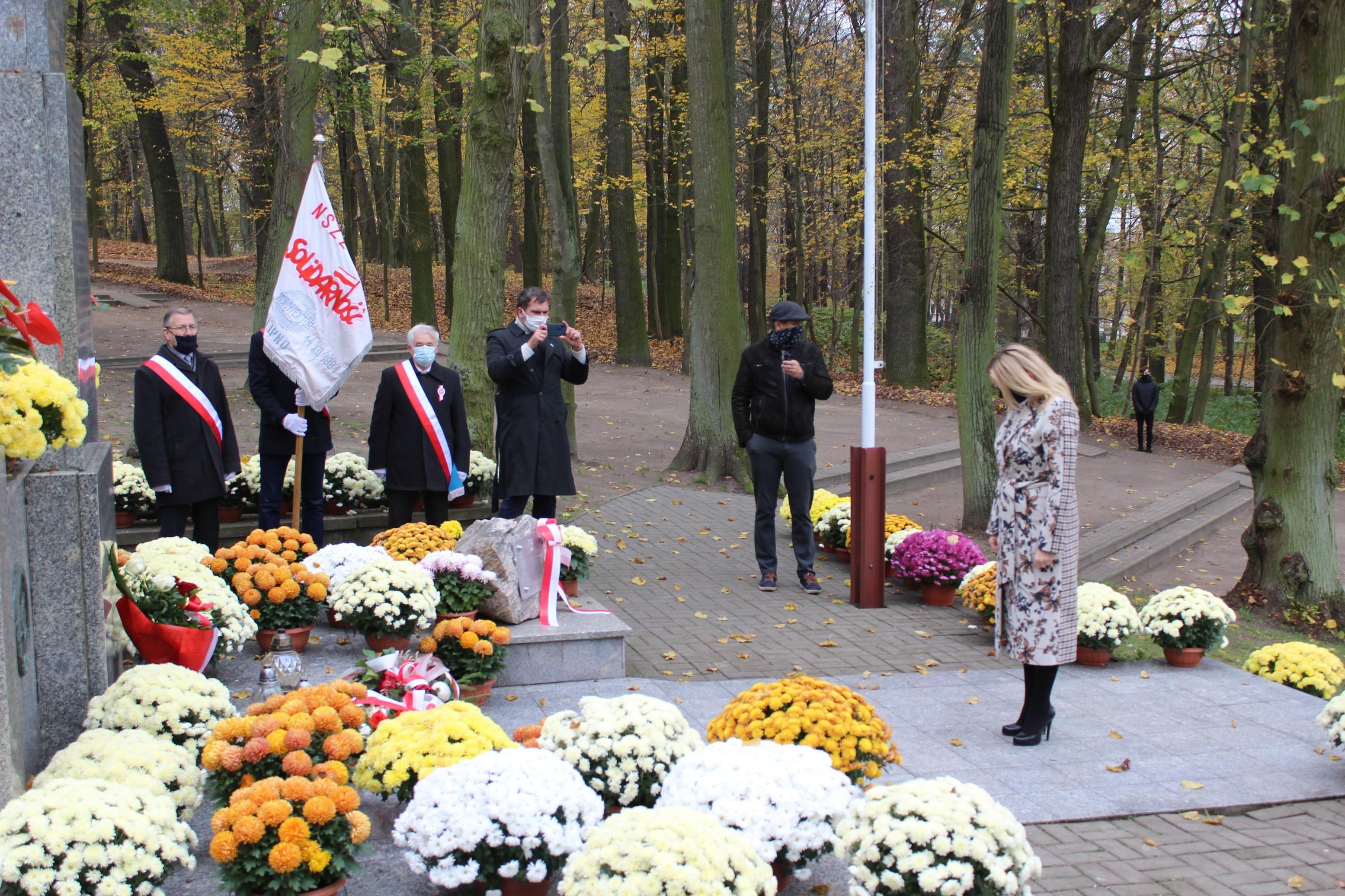 Uroczystości pod Pomnikiem Niepodległości w Parku Miejskim - kliknięcie spowoduje powiększenie