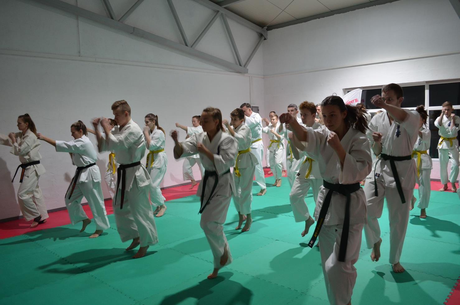 Trening zawodników klubów Kyokushin Karate - kliknięcie spowoduje powiększenie obrazka