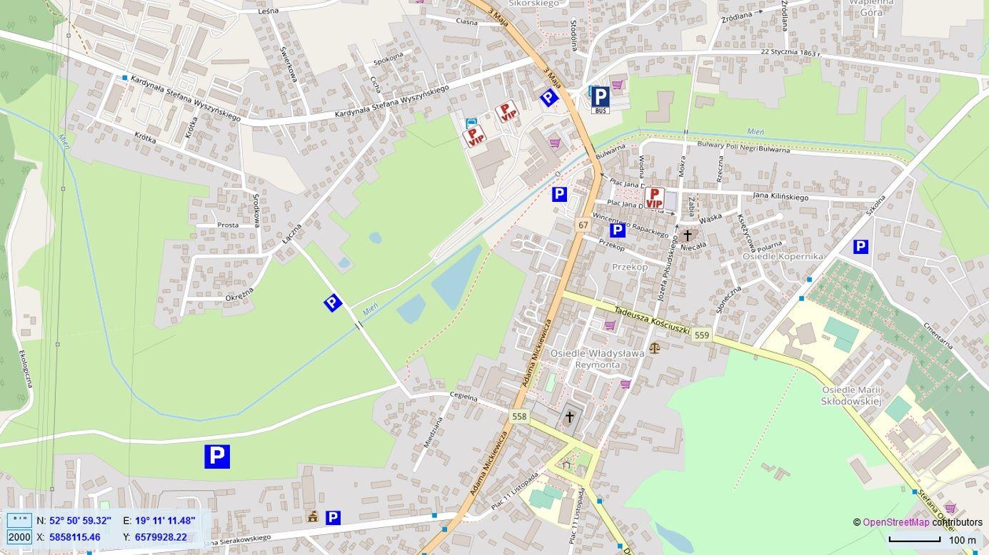 Plan parkingów