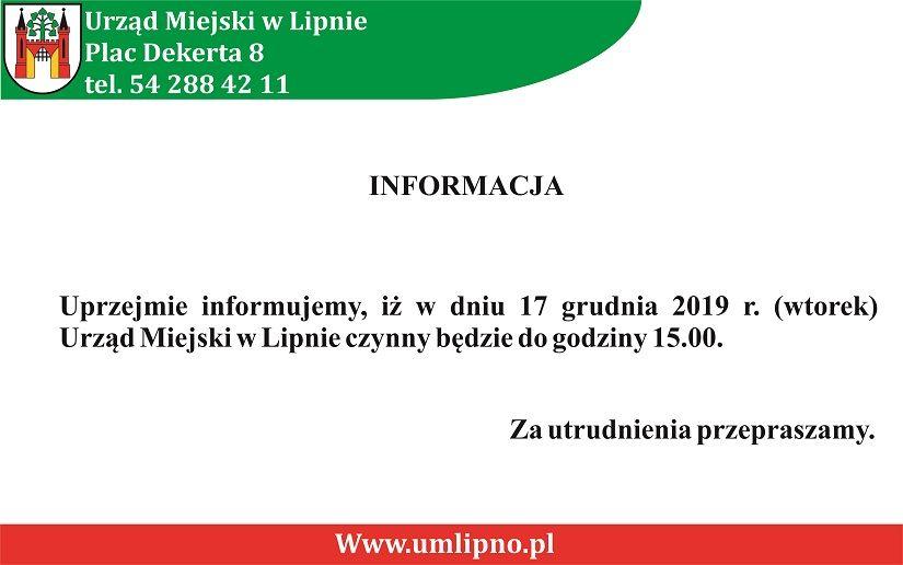 Informacja dla mieszkańców