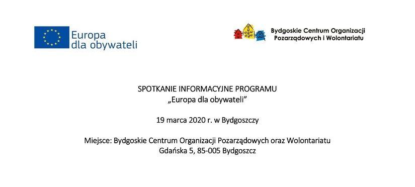 Spotkanie informacyjne Europa dla obywateli