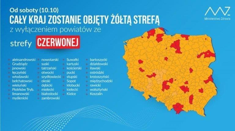 Strefa żółta - nowe obostrzenia od 10 października br. 