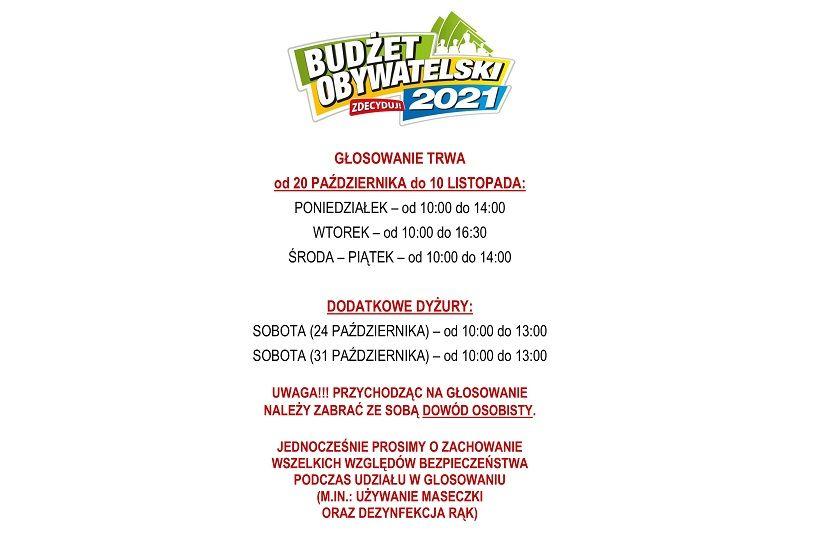 Głosowanie na projekty w ramach budżetu obywatelskiego - ważna informacja