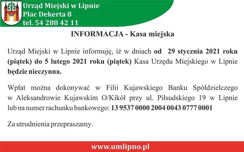 Informacja - Kasa miejska