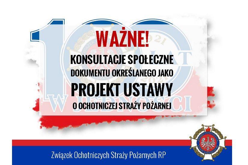 Informacja o konsultacjach społecznych dokumentu określanego jako projekt ustawy o ochotniczej straży pożarnej