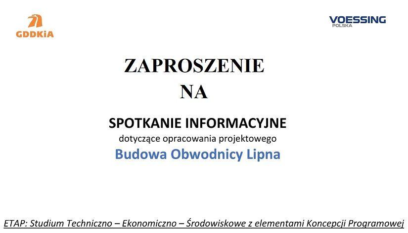 Spotkanie informacyjne dotyczące opracowania projektowego budowy obwodnicy Lipna