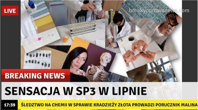 Projekt edukacyjny - Kryminalnie na chemii... z przymrużeniem oka – w Szkole Podstawowej nr 3 w Lipnie