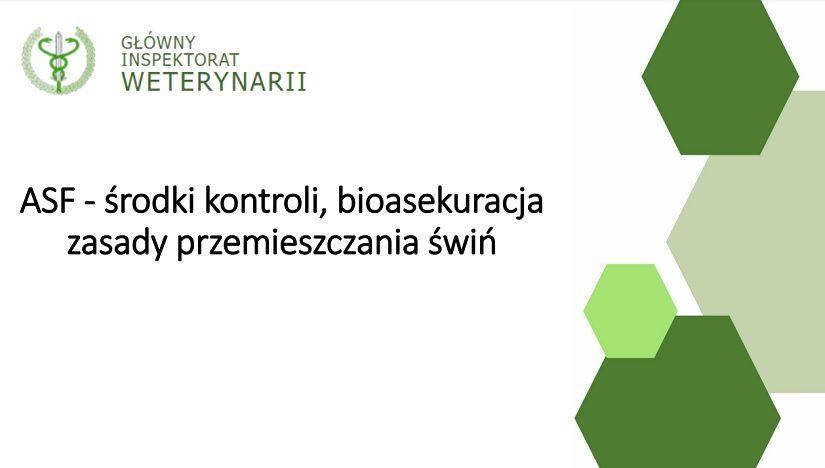 ASF - środki kontroli, bioasekuracja,​ zasady przemieszczania świń ​