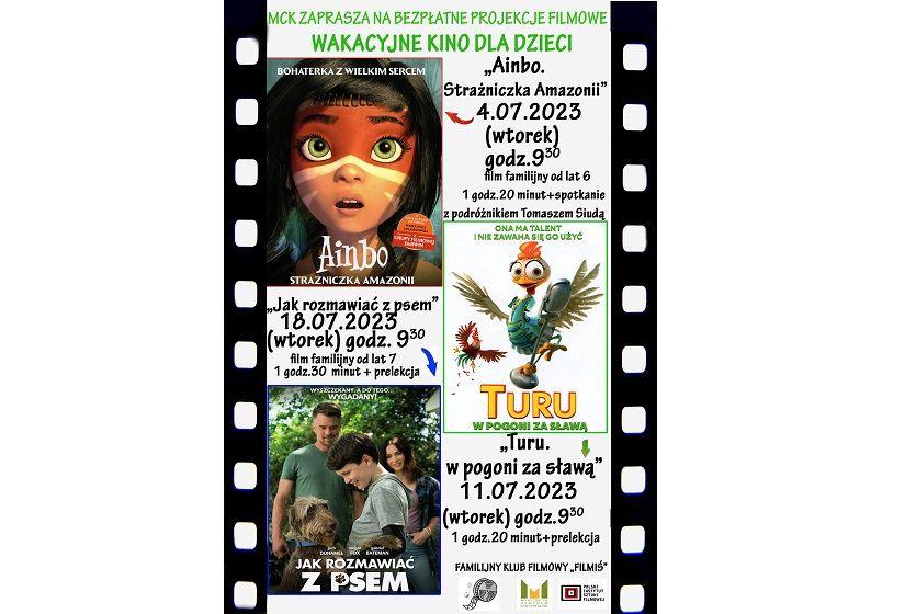 MCK zaprasza na bezpłatne projekcje filmowe z prelekcjami: wakacyjne kino dla dzieci