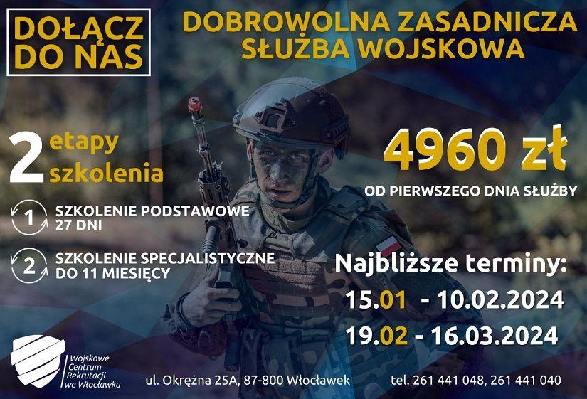 Dobrowolna Zasadnicza Służba Wojskowa - informacja Wojskowego Centrum Rekrutacji