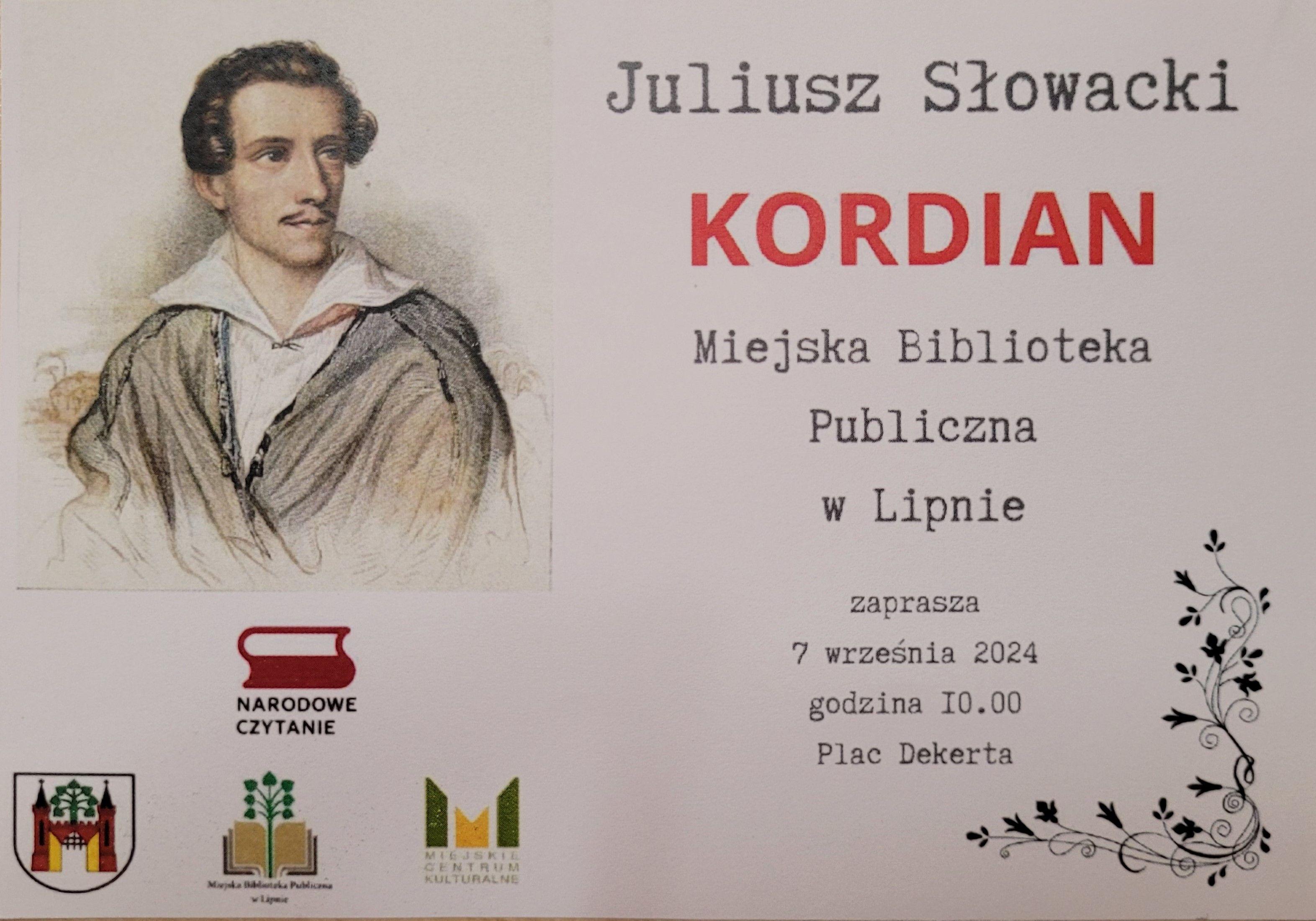 Narodowe Czytanie 2024 - „Kordian” Juliusza Słowackiego