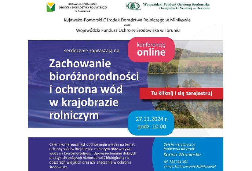 Zachowanie bioróżnorodności i ochrona wód w krajobrazie rolniczym - konferencja online