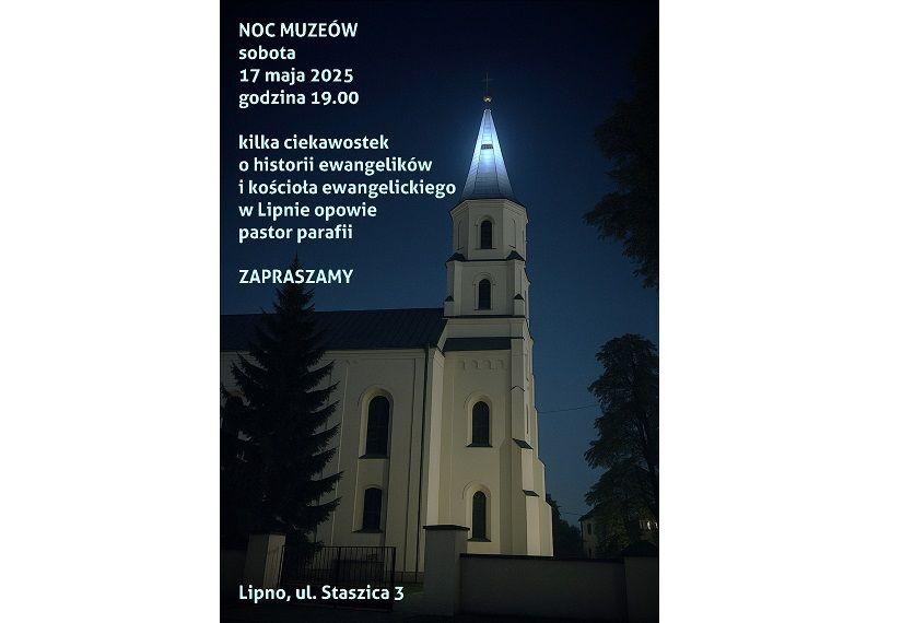 Zaproszenie na Noc Muzeów do kościoła ewangelickiego w Lipnie