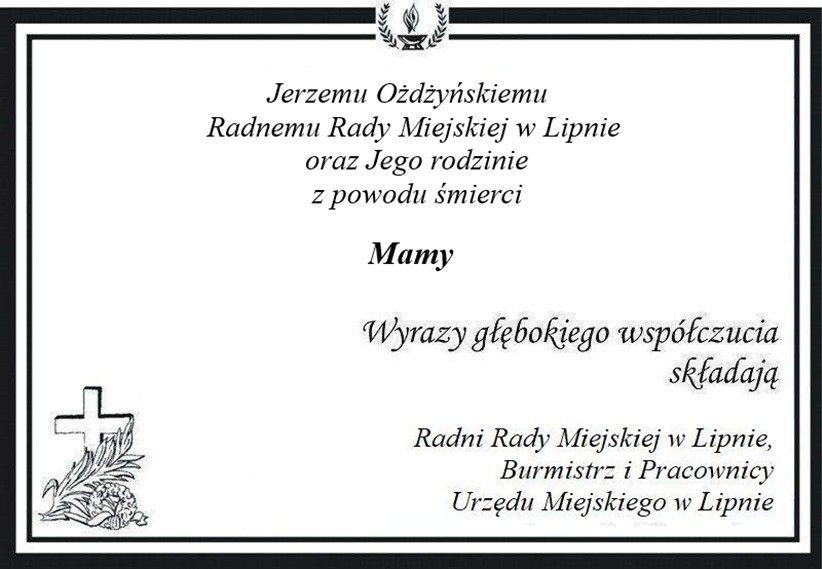 Z głębokim żalem zawiadamiamy...