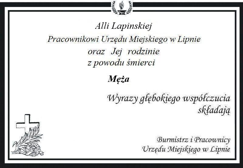 Z głębokim żalem zawiadamiamy...