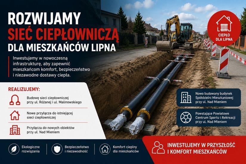 PUK rozwija sieć ciepłowniczą dla mieszkańców Lipna