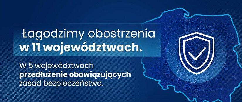 Łagodzenie obostrzeń w województwach z najniższą średnią dzienną liczbą zachorowań