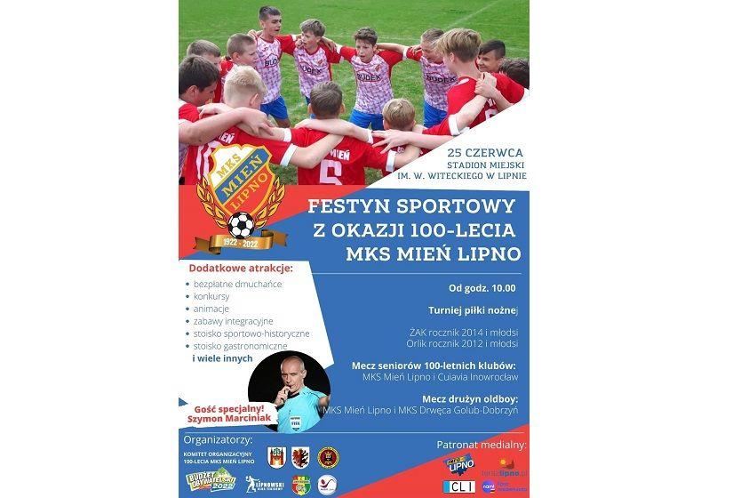 Festyn sportowy z okazji 100-lecia Miejskiego Klubu Sportowego Mień Lipno