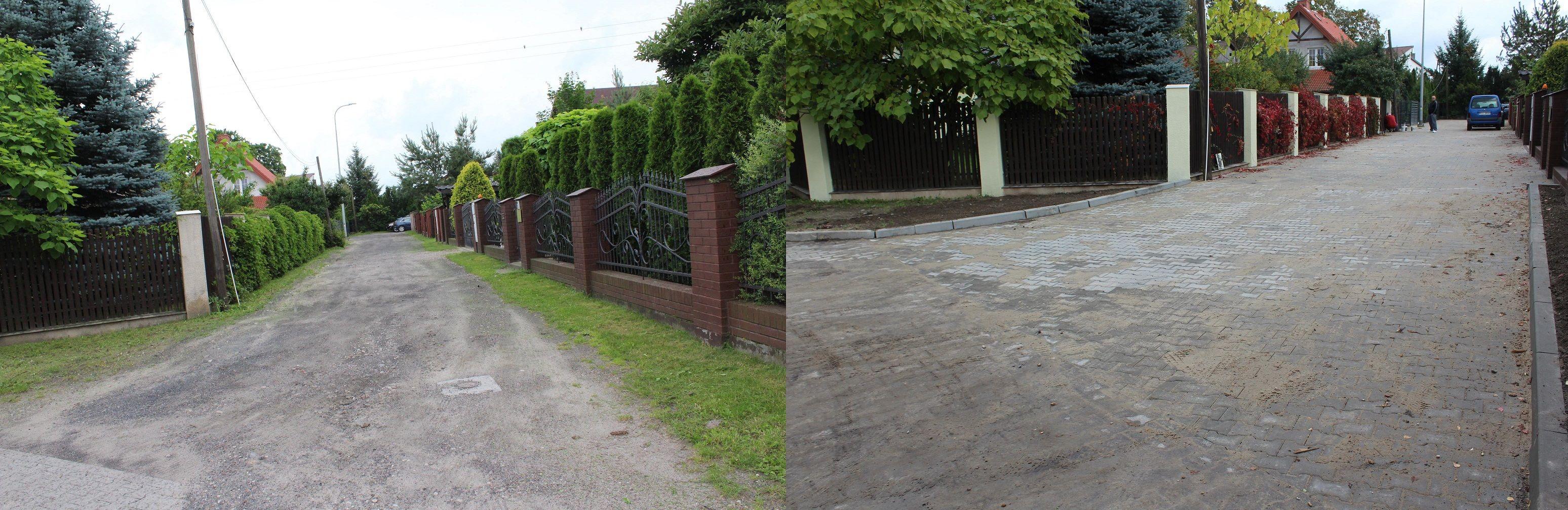 Ulica Kusocińskiego - stan przed i po - kliknięcie spowoduje powiększenie obrazka