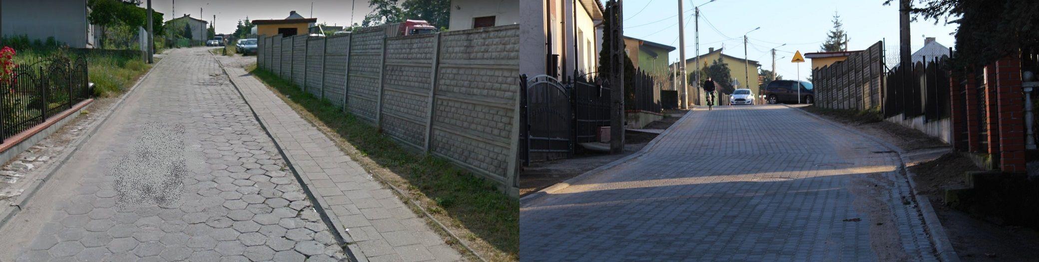 Ulica Górna stan przed i po remoncie - kliknięcie powiększy obrazek