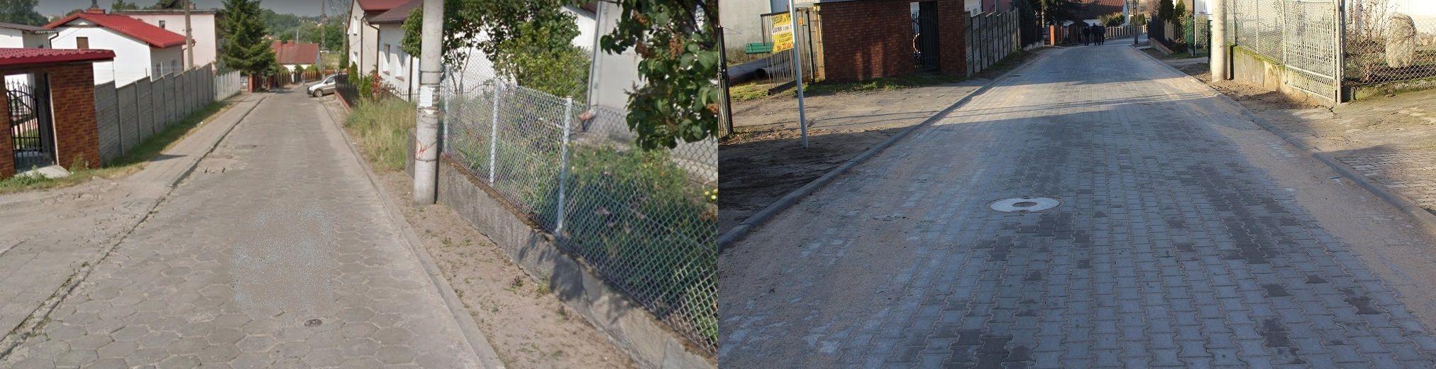Ulica Górna stan przed i po remoncie - kliknięcie powiększy obrazek