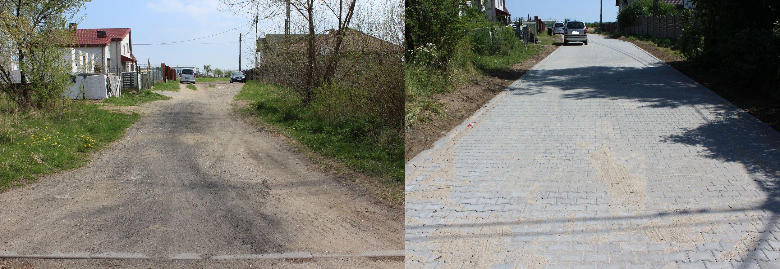 ul. Łanowa w Lipnie - stan przed i po remoncie