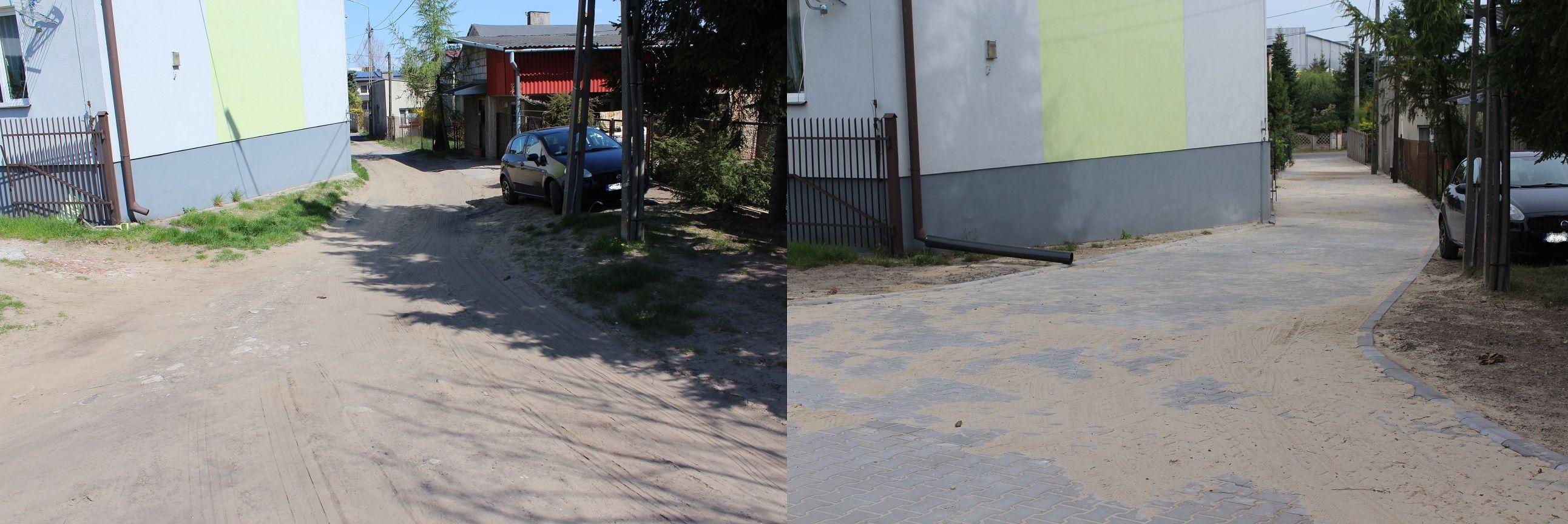 ul. Wiązowa w Lipnie - stan przed i po remoncie