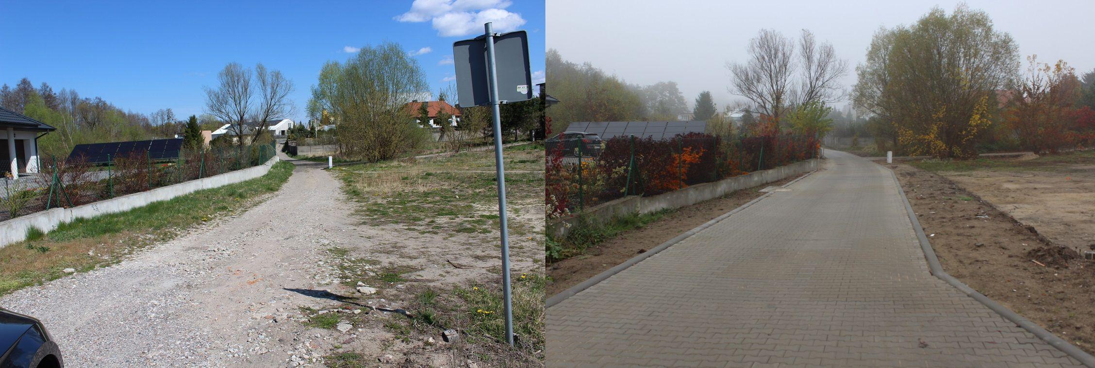 ul. Parkowa w Lipnie - stan przed i po remoncie
