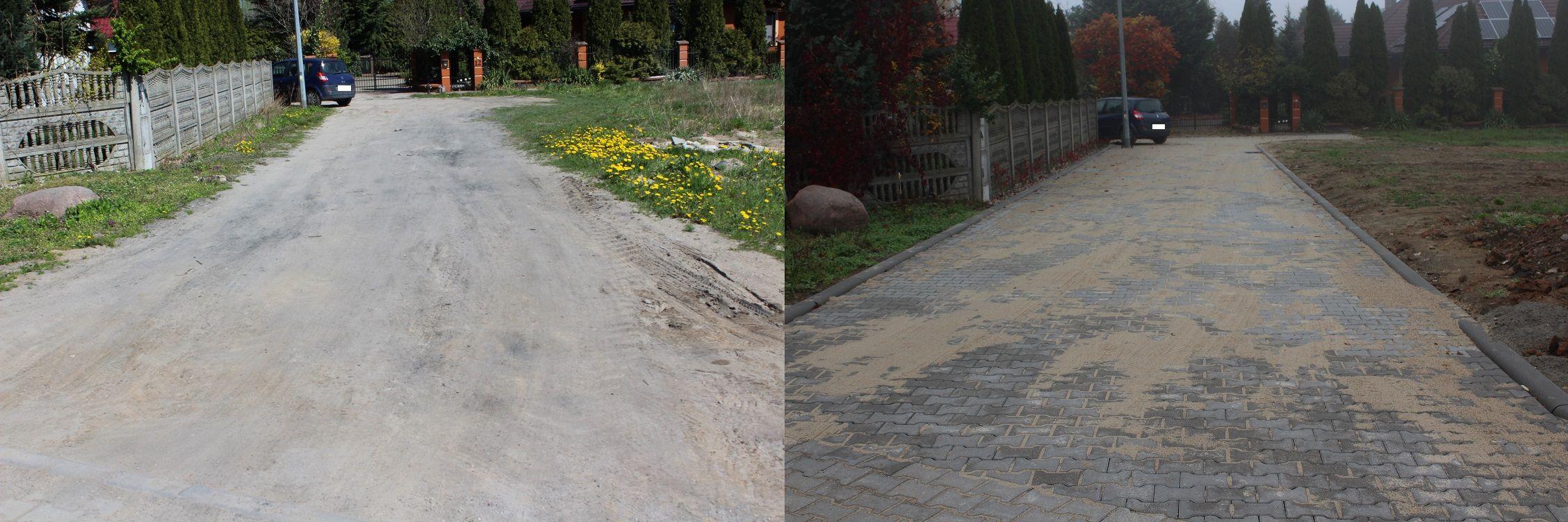 ul. Ślusarskiego w Lipnie - stan przed i po remoncie