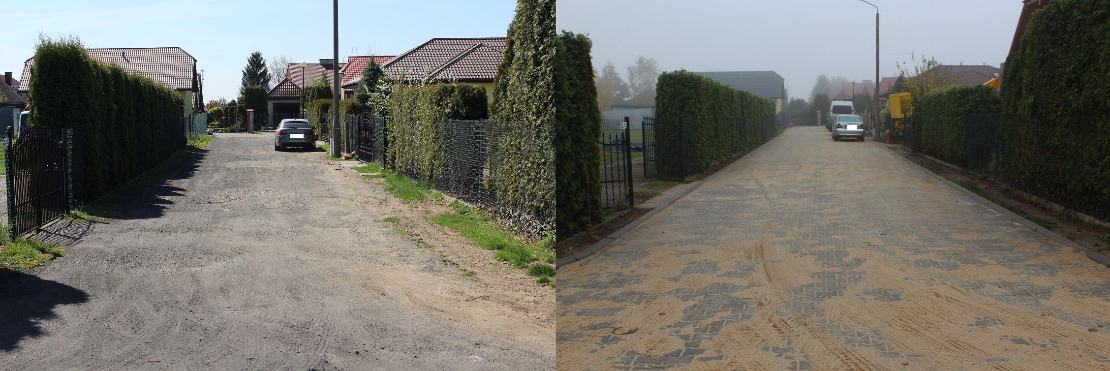 ul. Studzienna w Lipnie - stan przed i po remoncie